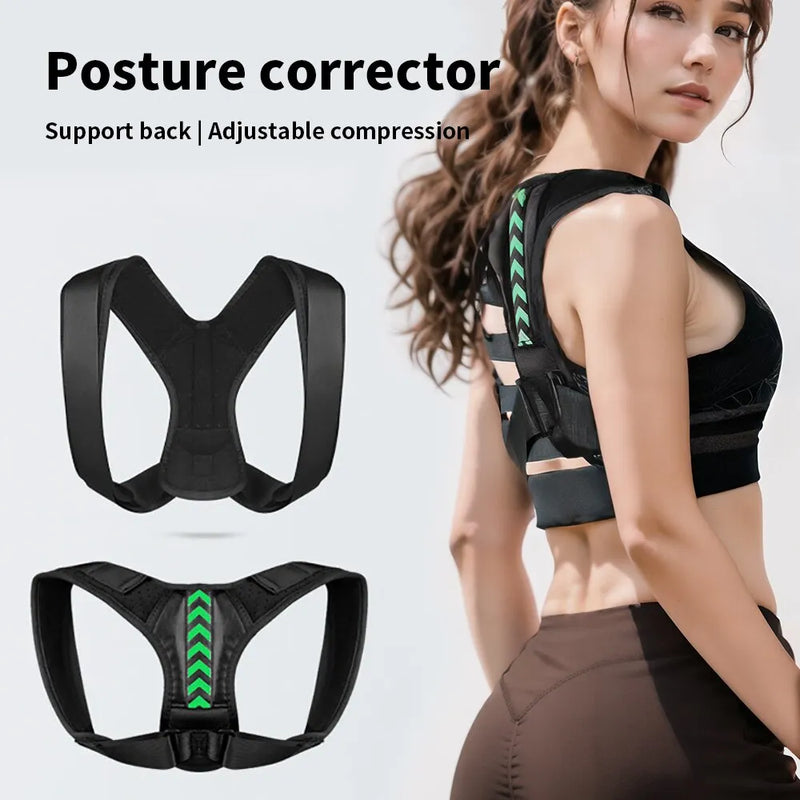 Corretor de postura unissex ajustável para suporte de clavícula, proporcionando alívio da dor no pescoço, costas, ombros, remodelar seu corpo